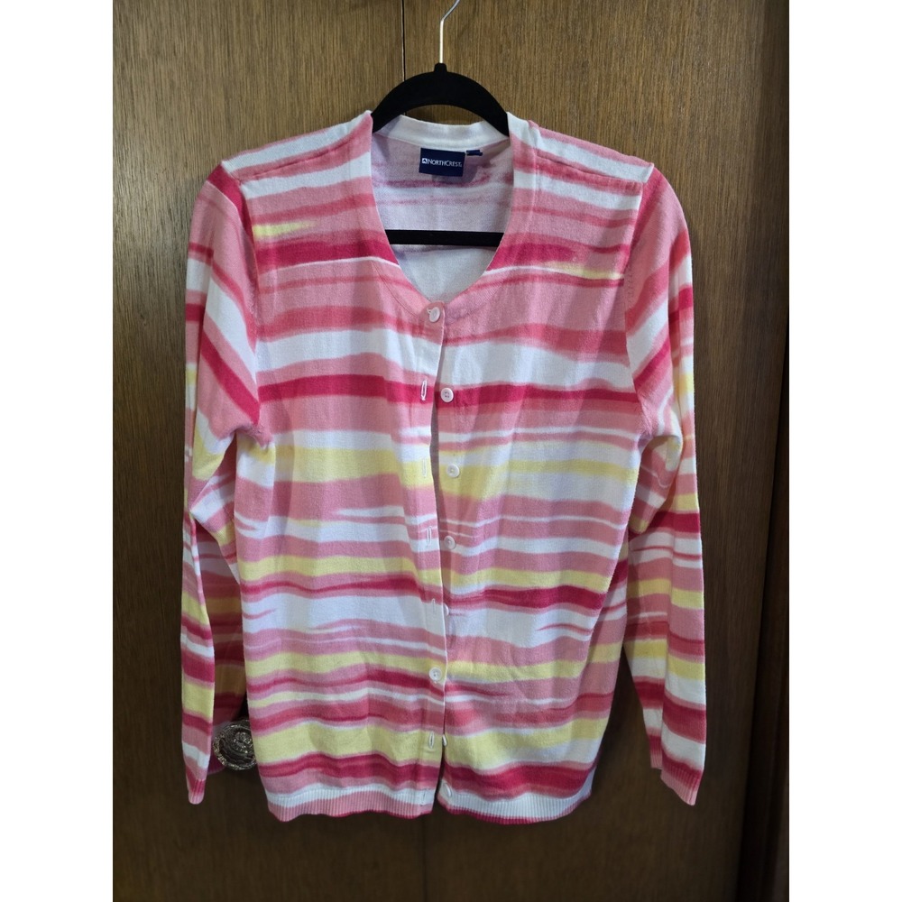 Womens Coral Peach Yellow White Button Front Soft‎ Cotton Cardigan Sweater